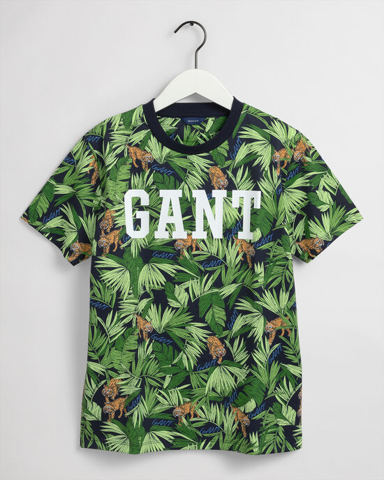 Teen Boys T-shirt met Tropical Cat-print