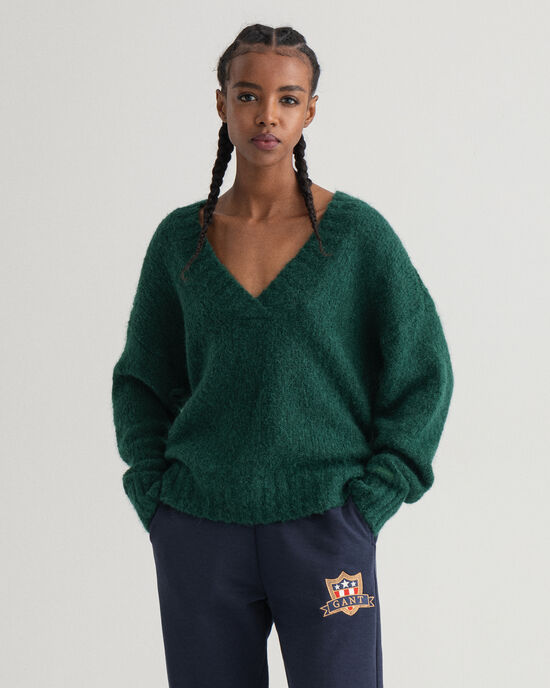 Sweater met V-hals van mohair