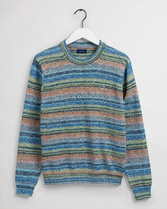 Space-dyed sweater met ronde hals