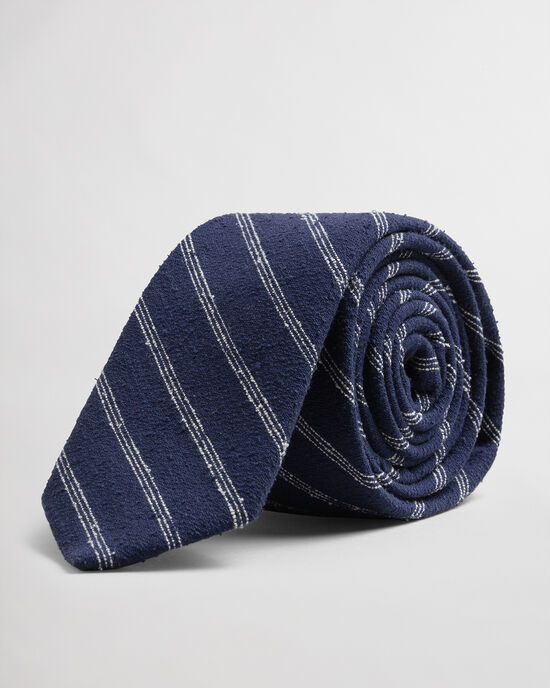 Gestreepte zijden stropdas met kleuraccenten